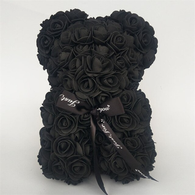 Decoratieve Rozenbeer 25cm Foam Kunstrozen Romantisch Cadeau Teddybeer Interieur Geschenk Meerdere Kleuren