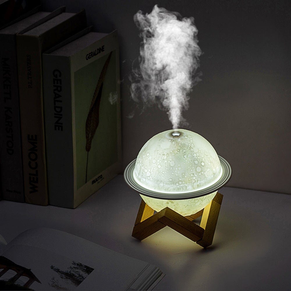 Maanvormige Nachtlamp met Luchtbevochtiger 880ml Verstelbare Neveldichtheid Kleurwisselend Slaapkamer