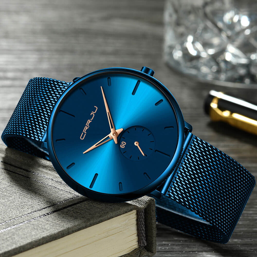 Minimalistisch Quartz Herenhorloge 40mm Ultradun Krasbestendig Glas Waterdicht Polshorloge Elegante Wijzerplaat