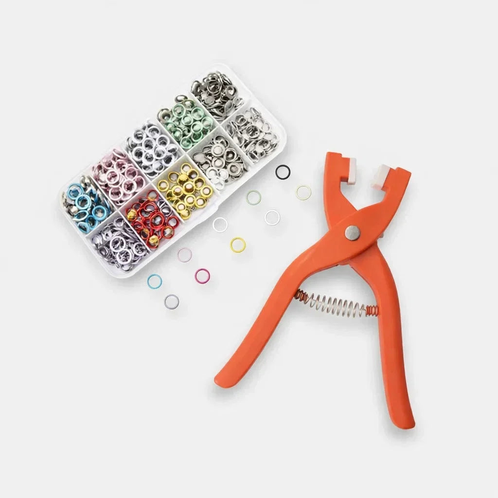 Drukknopentang Set met Opbergbox Zilver of Meerkleurig Compleet Gereedschap voor Textielreparatie Hobbynaaiprojecten Kledingaccessoires en DIY Creatieve Werkzaamheden Eenvoudig in Gebruik
