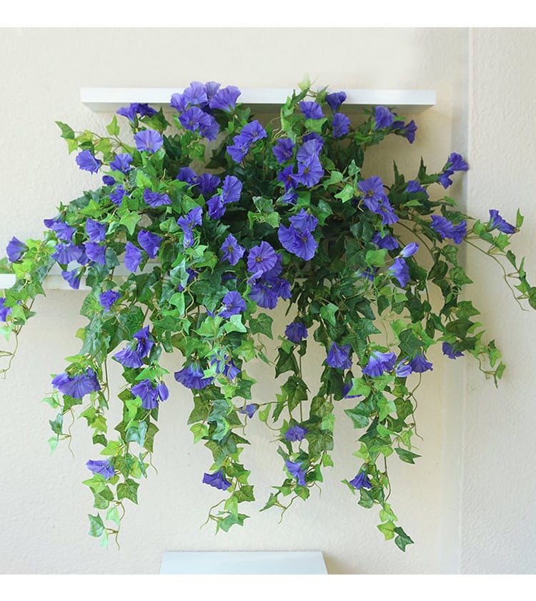 Kunstplant Klimplant 90cm met 44 Bloemen UV-bestendig voor Balkon Tuin Woonkamer Decoratie Kunstbloem Hangplant