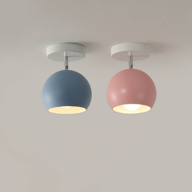 IJzeren Plafondlamp met Houtaccenten - Kleurrijk Design voor Gang en Woonkamer