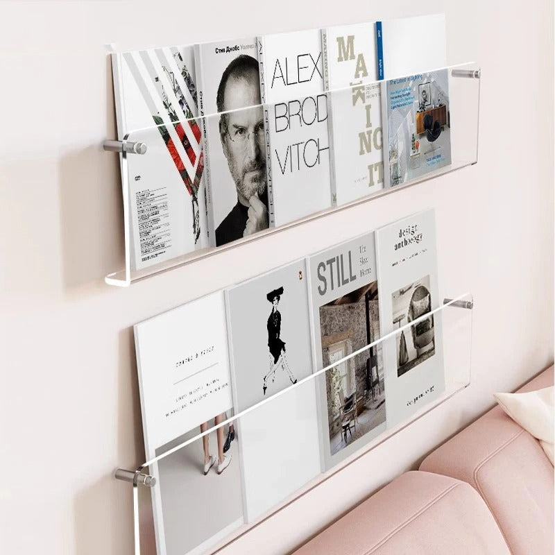 Platenrek Wand Zwevend PVC 40 50 80 cm Transparant LP Vinyl Display Muurmontage Modern