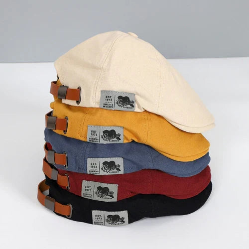 Verstelbare Katoenen Platte Pet voor Heren Lichtgewicht Ademend Klassiek Casual Hoofddeksel Retro Stijl