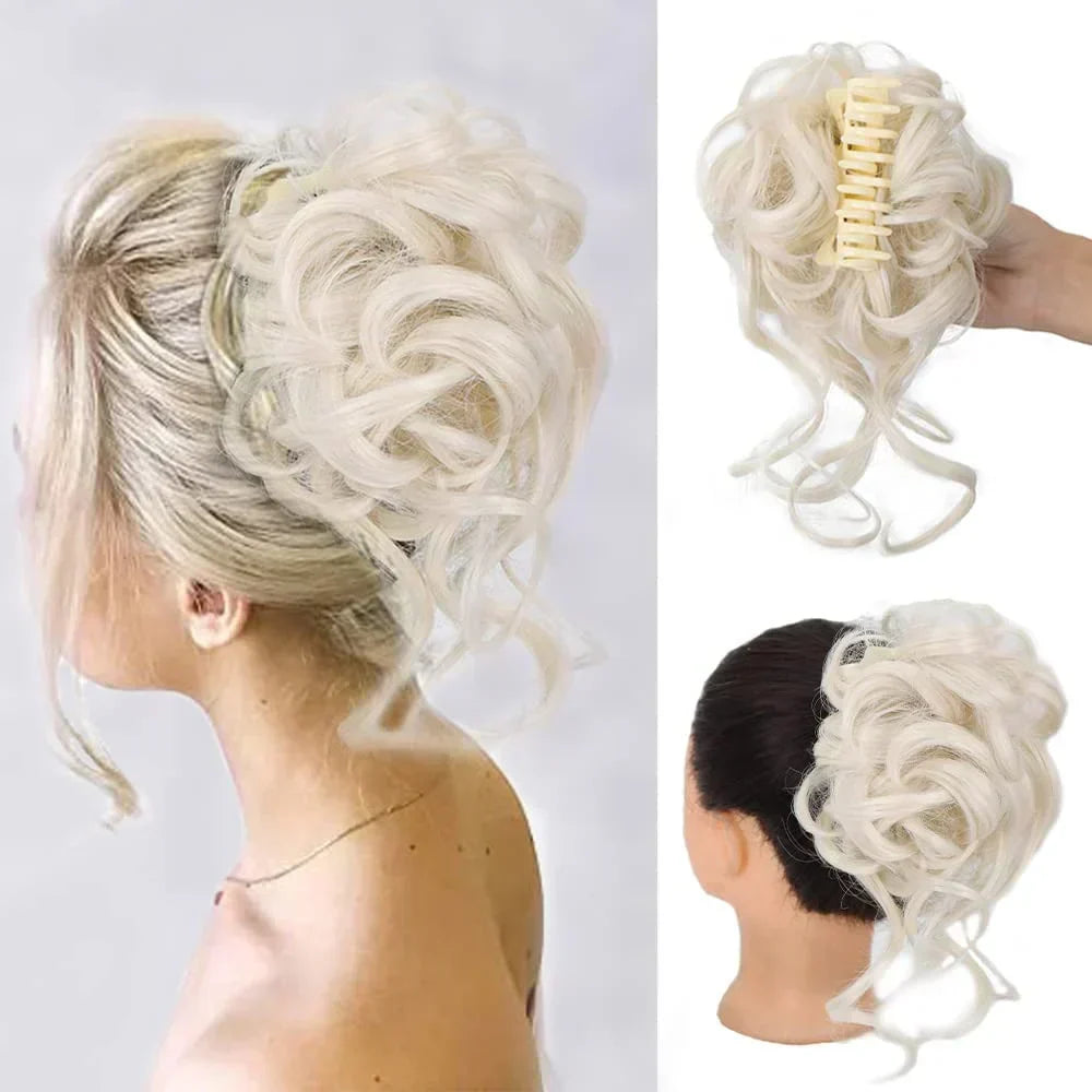 Haarknot met Krullen - Synthetisch Haar - Clip-On Knot - Volumineus - Verschillende Kleuren