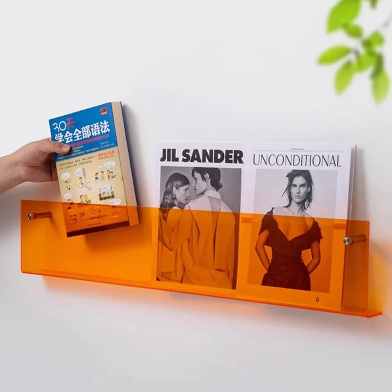 Zwevende Boekenplank Wand PVC 40 50 80 cm Transparant Boeken Tijdschriften Muurmontage Modern