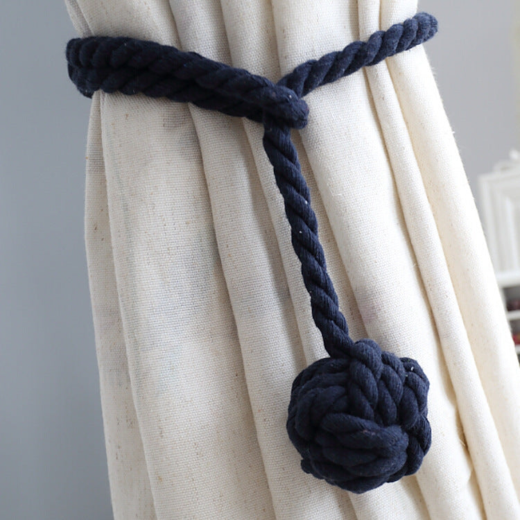 Macramé Gordijnhouders met Houten Stok - Handgeweven Katoenen Tie Backs voor Natuurlijke Boho Stijl