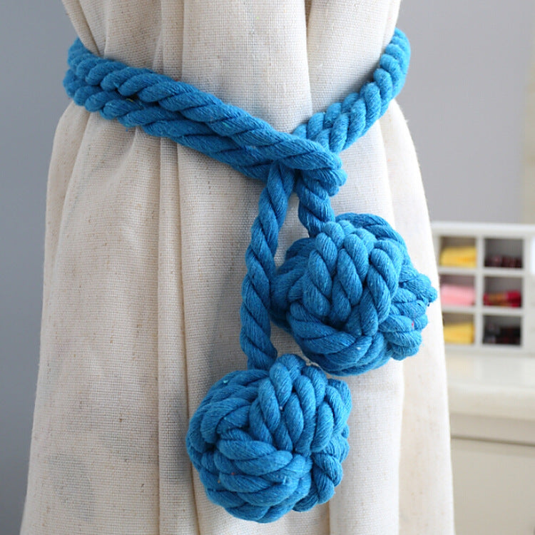 Macramé Gordijnhouders met Houten Stok - Handgeweven Katoenen Tie Backs voor Natuurlijke Boho Stijl