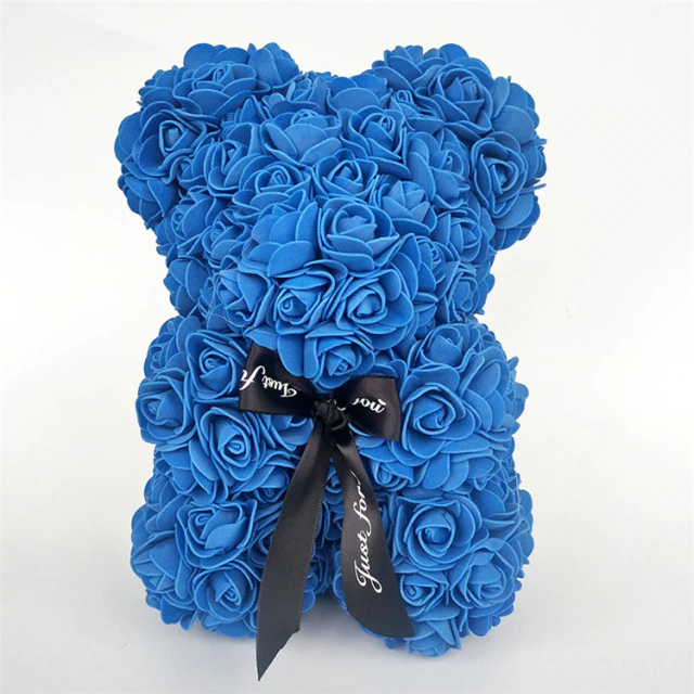 Decoratieve Rozenbeer 25cm Foam Kunstrozen Romantisch Cadeau Teddybeer Interieur Geschenk Meerdere Kleuren