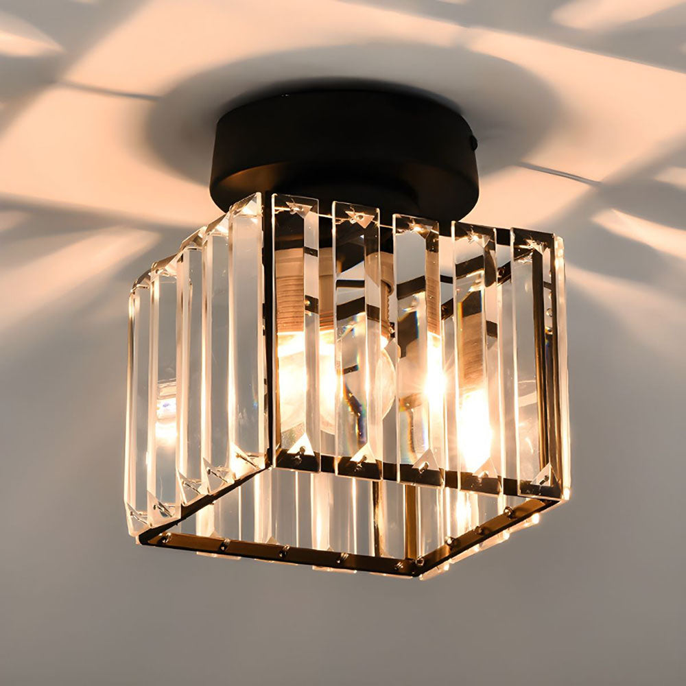 Kilon plafondlamp kristal kubus messing plafond hal woonkamer slaapkamer moderne verlichting compact