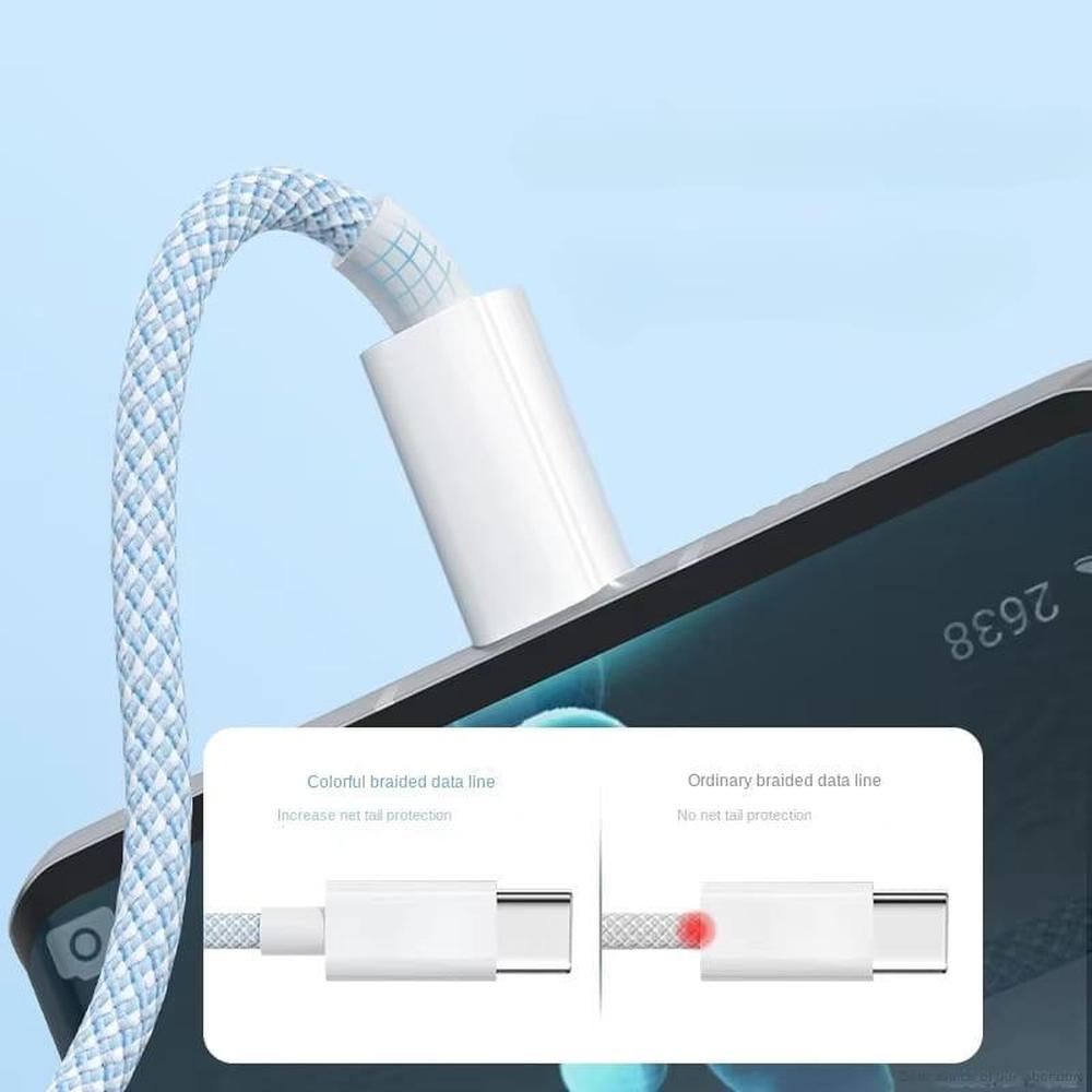 3-in-1 Oplaadkabel 100W Lightning Micro-USB USB-C Snelladen Data Transfer 480Mbps Gevlochten Intrekbaar