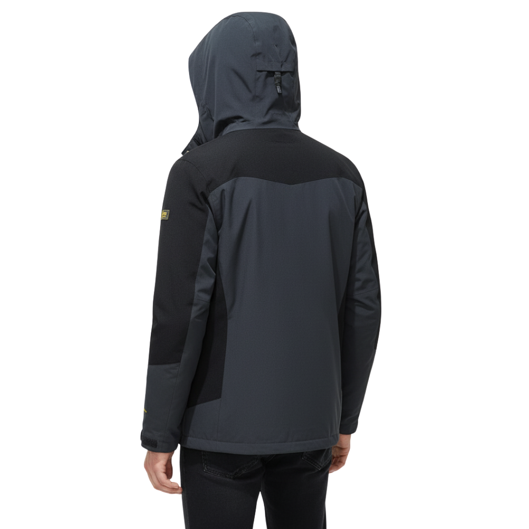 Waterdichte Heren Outdoorjas Polyester Afneembare Capuchon Meerdere Zakken Wandelen Trekking Outdoor Actief