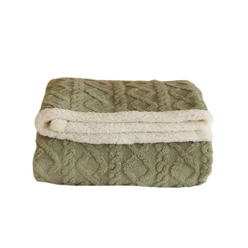 Dikke Winterdeken Lamswol Dubbelzijdig Fleece Warm Zachte Plaid Slaapkamer Bed 200x230 Thermisch Comfort