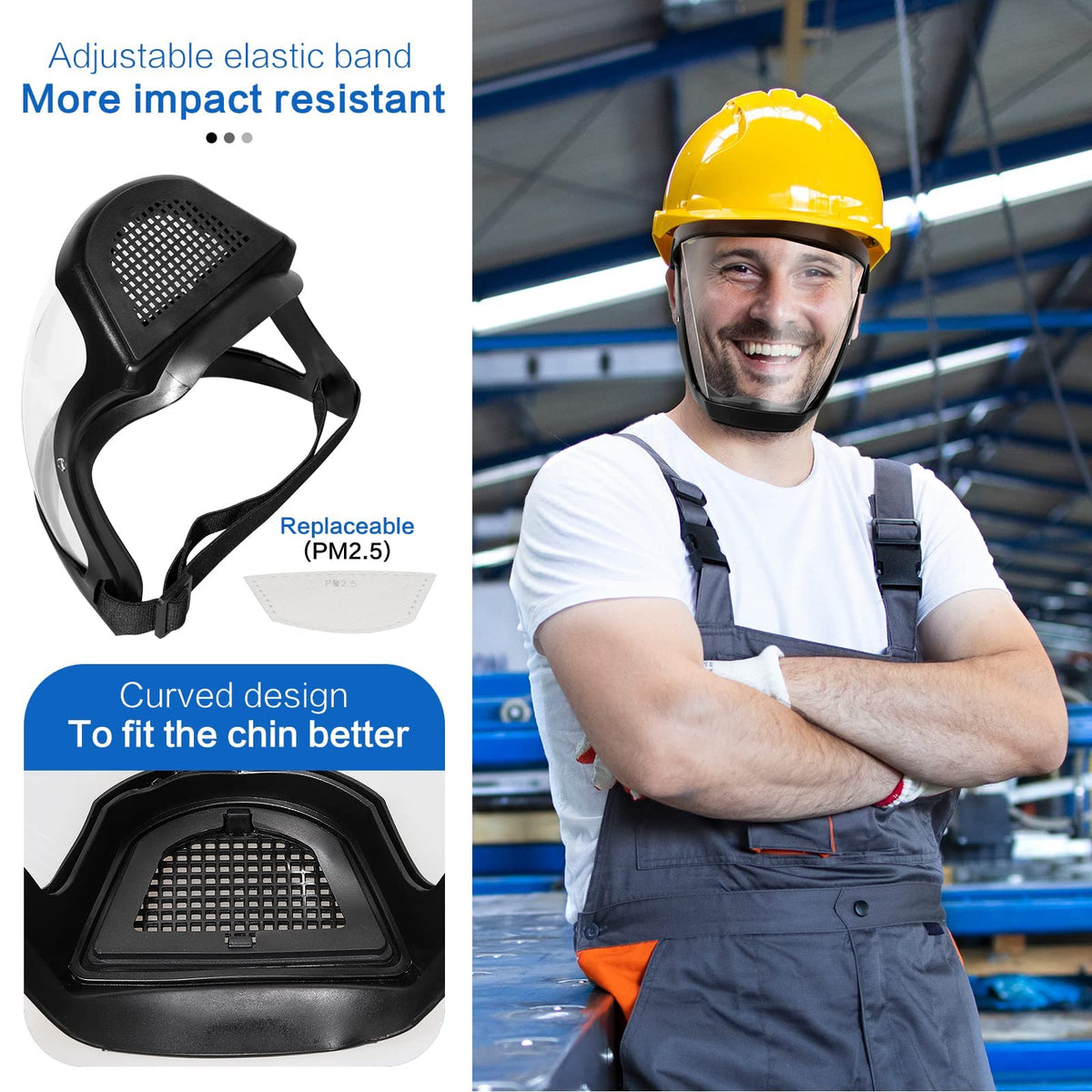 Veiligheidsmasker met Gezichtsscherm en Anticondens Coating voor Professioneel Werkbescherming en Optimale Veiligheid