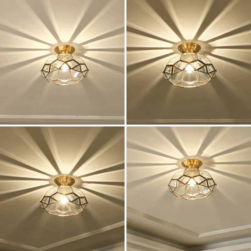 Koperen Plafondlamp Minimalistisch Design Hal Slaapkamer Woonkamer LED Verlichting Opbouwmontage E27