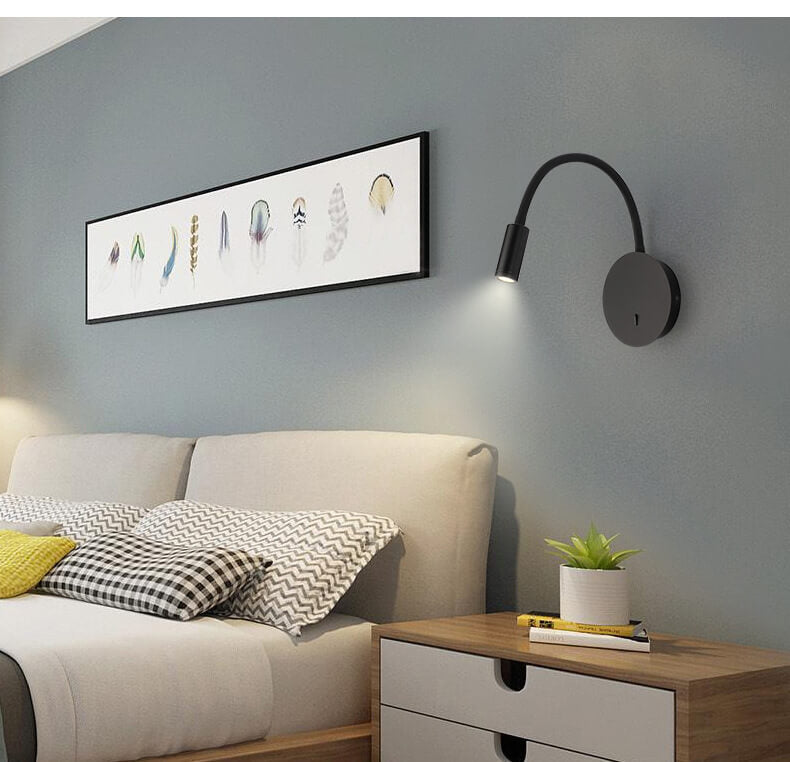 Verstelbare LED-wandlamp - 360° draaibaar - industrieel design zwart metaal - directe wandverlichting voor woonkamer slaapkamer gang modern interieur