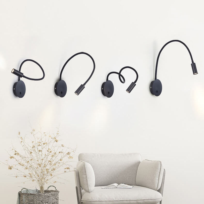 Verstelbare LED-wandlamp - 360° draaibaar - industrieel design zwart metaal - directe wandverlichting voor woonkamer slaapkamer gang modern interieur