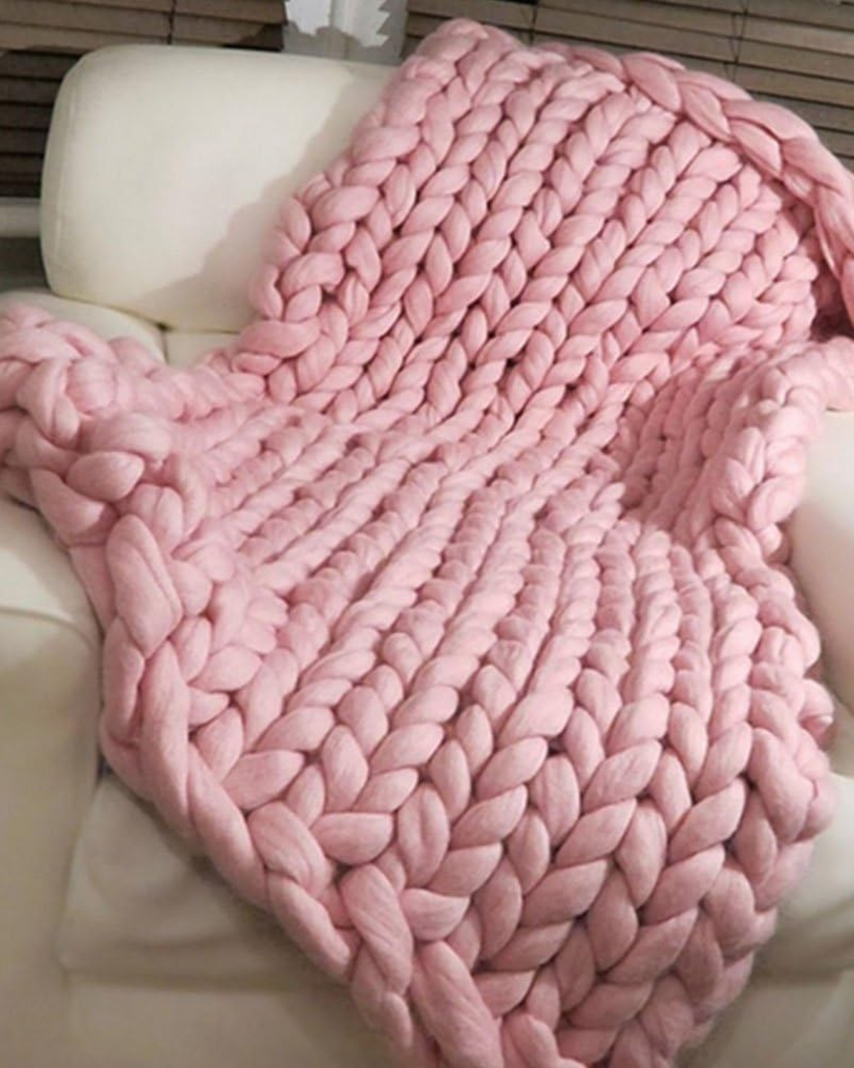 Handgebreid Chunky Plaid - Dik Gebreide Deken in Zachte Chenille voor Bank en Bed