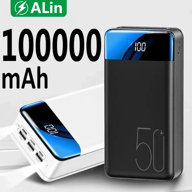 Powerbank 100000mAh Snelladen USB-C Laptop Smartphone Tablet Reizen Camping Noodstroom