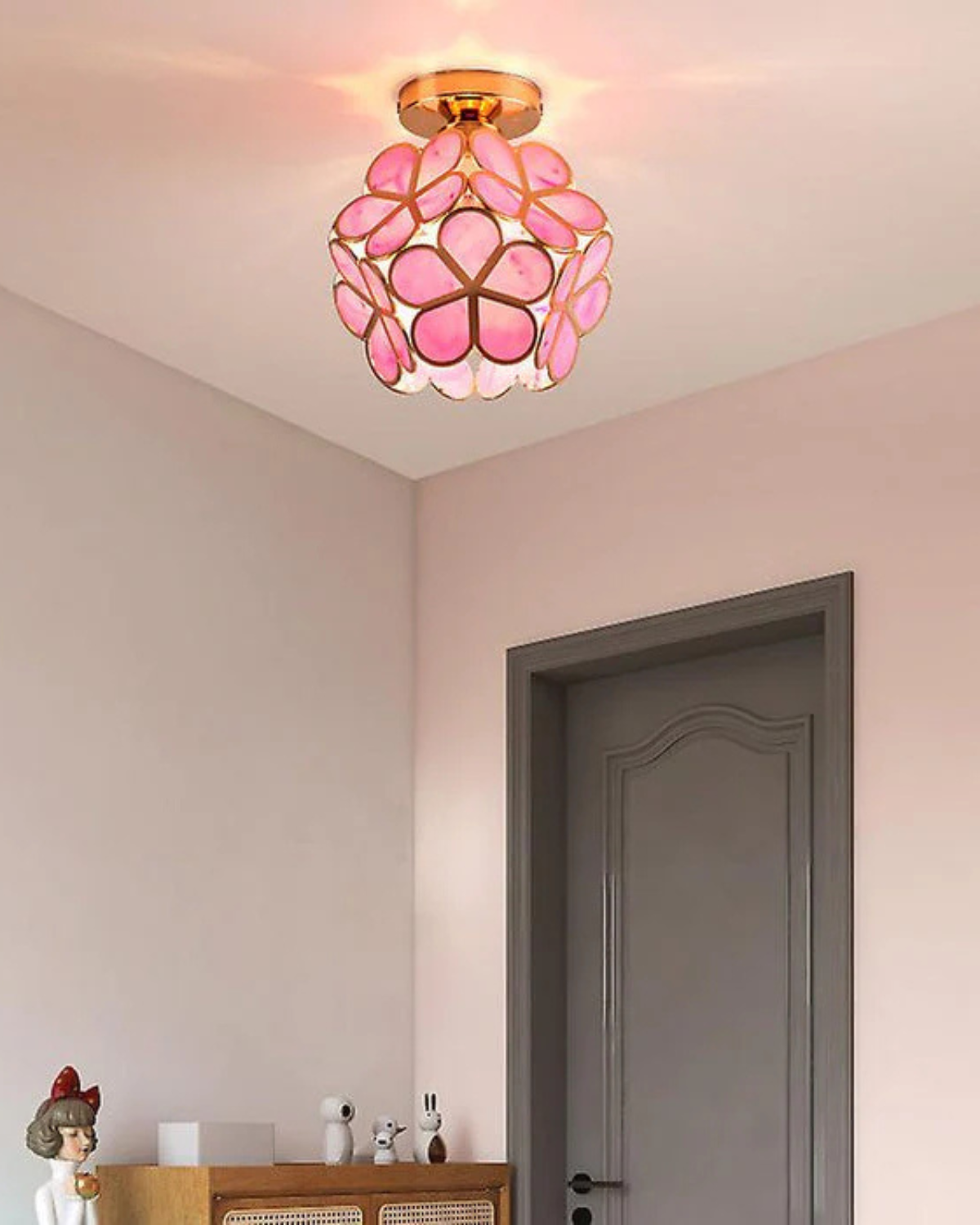 Moderne plafondlamp met bloemdesign in acryl en goudkleurig ijzer - luxe LED designlamp 20 cm