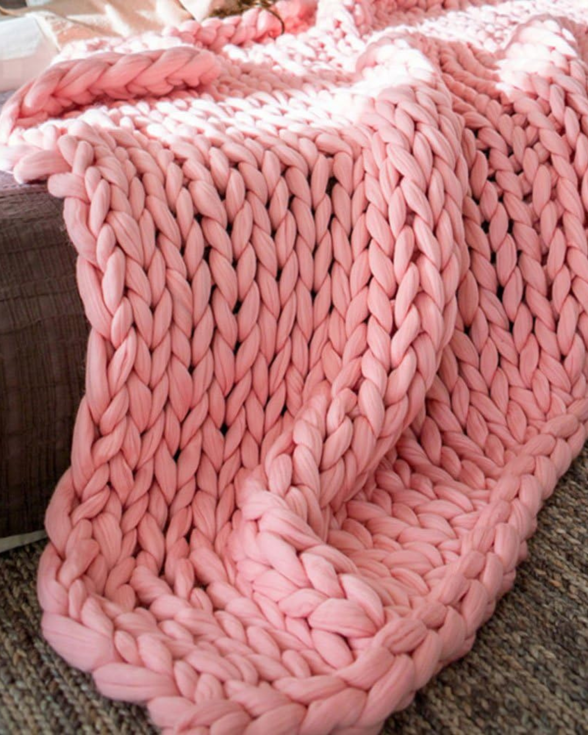 Handgebreid Chunky Plaid - Dik Gebreide Deken in Zachte Chenille voor Bank en Bed
