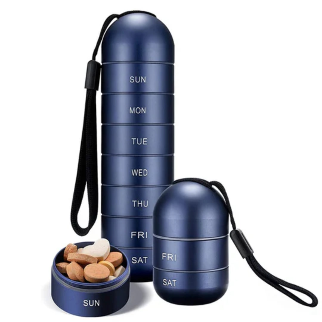 Medicijnorganizer 7 Dagen Aluminium Pillendoosje Waterdicht Reis Vitamine Supplement Opslag Compact Draagbaar