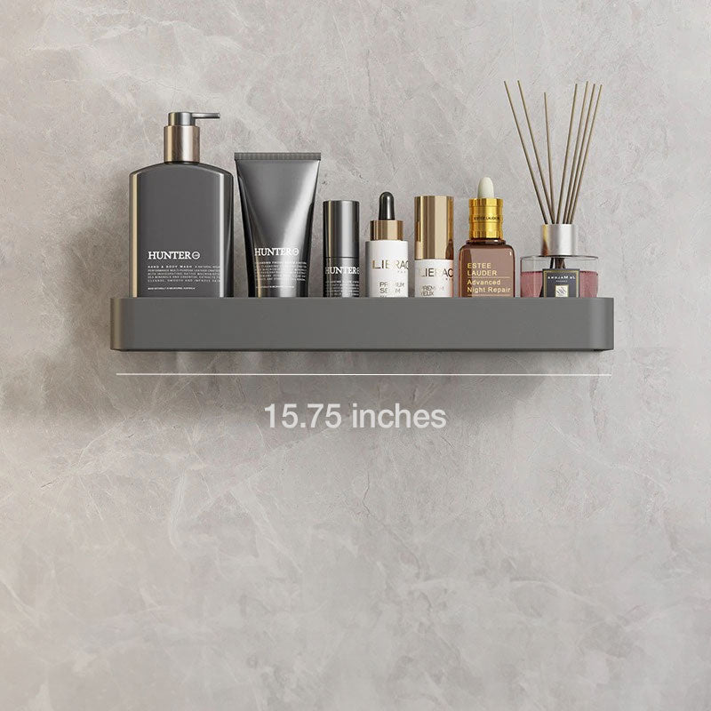 Badkamer plank aluminium zelfklevend 30cm grijs zwevend rek douche wandplank met handdoekhouder organizer badkamer