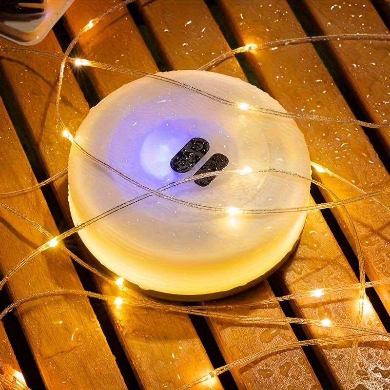 Oplaadbare LED-lichtsnoer 10 meter 100 lampjes IP65 waterdicht 8 modi USB tuin camping feestverlichting