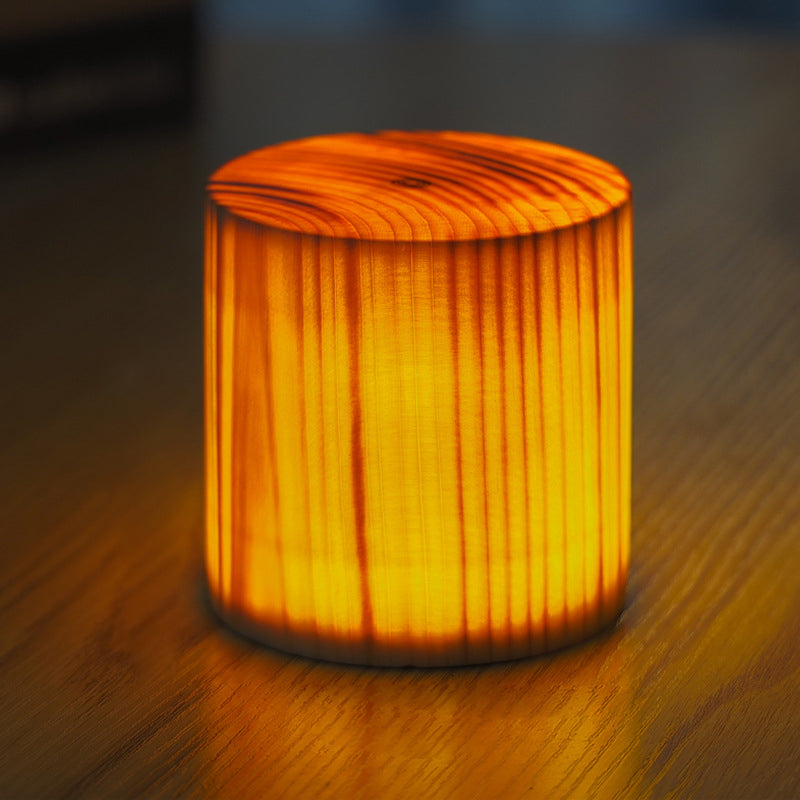 LED Tafellamp Oplaadbaar Touch Dimbaar Houtlook Sfeerlamp Slaapkamer Bureau Draadloos Warm Licht Nachtlampje