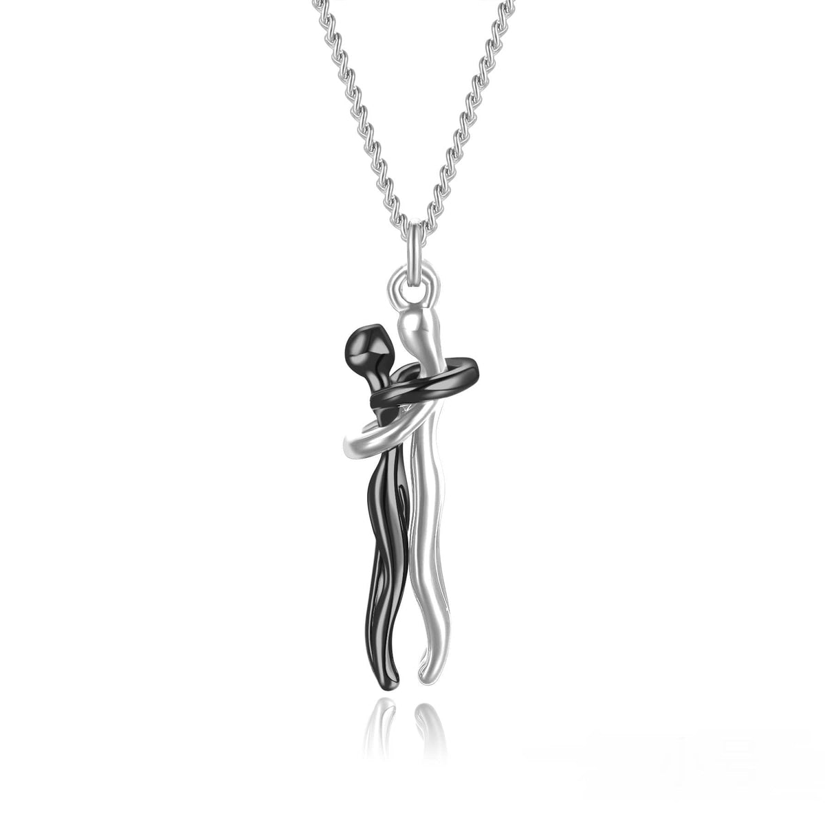 Partnerhalsketting met Omhelzing Hanger 42cm Verstelbare Ketting Goud Zilver Voor Koppels en Geliefden