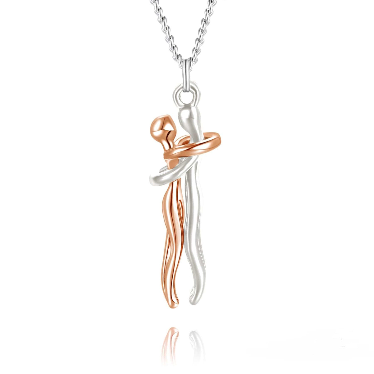 Partnerhalsketting met Omhelzing Hanger 42cm Verstelbare Ketting Goud Zilver Voor Koppels en Geliefden