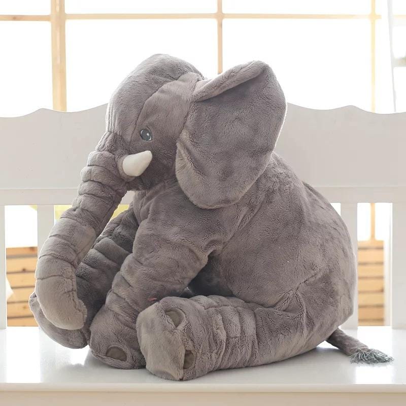 Pluche Olifant Knuffel Kussen voor Kinderen - Zachte Babykamer Decoratie in 60 of 80 cm voor Fotoshoots