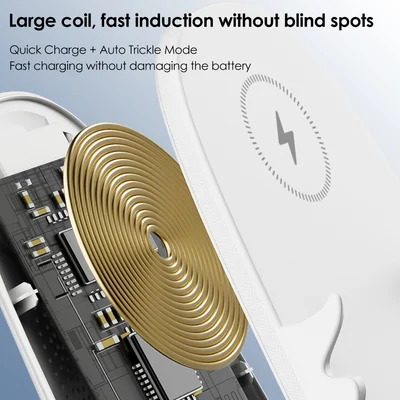 Draadloze Oplader 15W met Houder - Smartphone Snellader Staand of Liggend - Stoel Design met Koeling