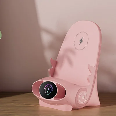 Draadloze Oplader 15W met Houder - Smartphone Snellader Staand of Liggend - Stoel Design met Koeling