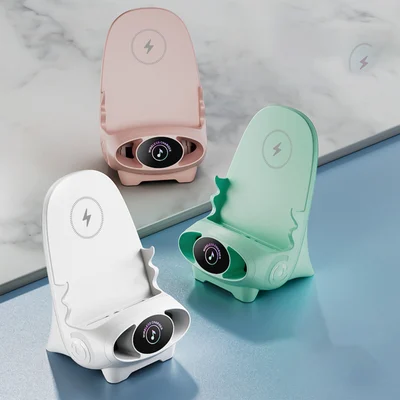 Draadloze Oplader 15W met Houder - Smartphone Snellader Staand of Liggend - Stoel Design met Koeling