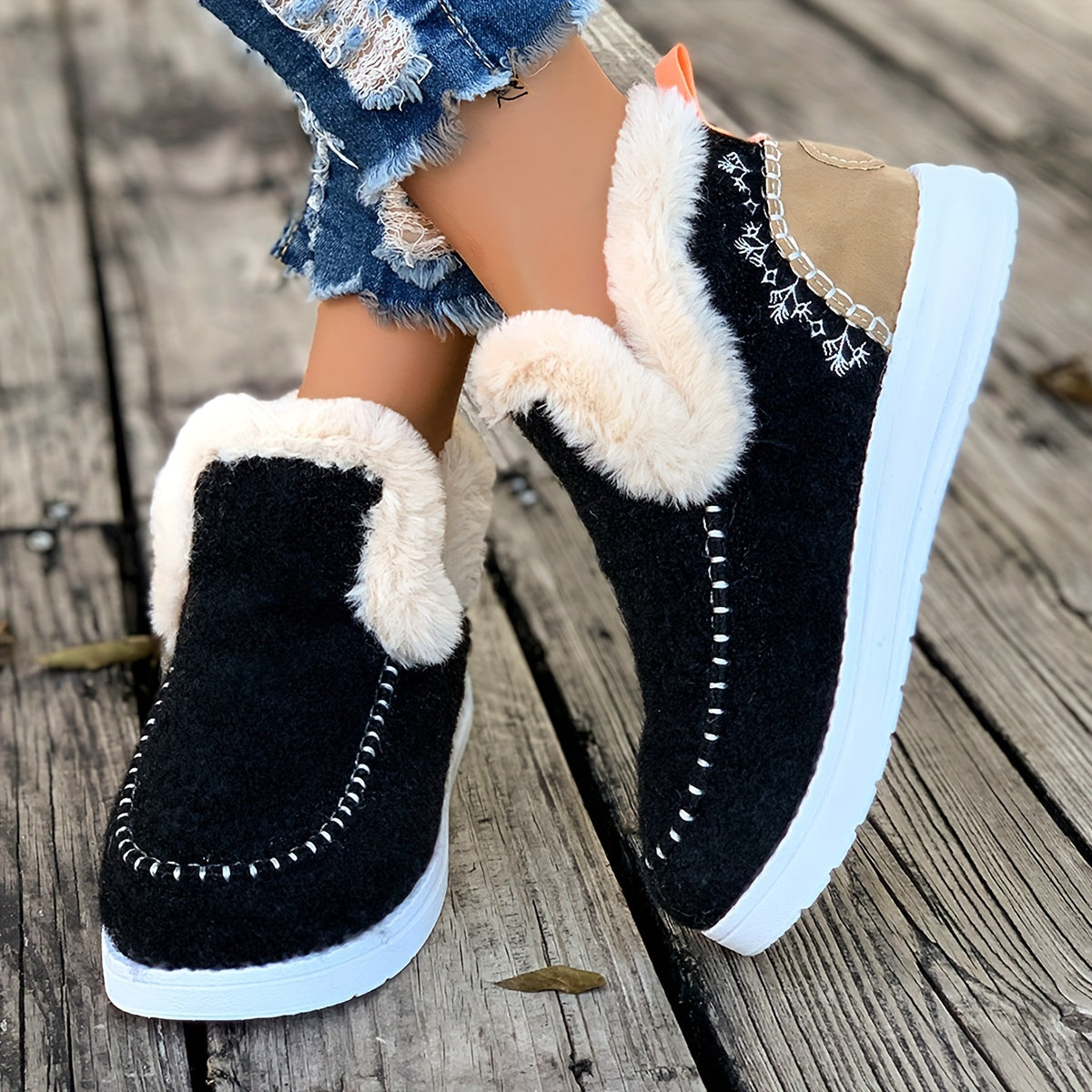 Damespantoffels met Pluche Voering Antislip Zool Warmte Comfort Winterschoenen Zachte Thuisslippers Indoor
