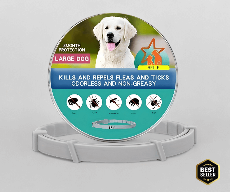 Natuurlijke Halsband Tegen Teken & Vlooien - Langdurige Bescherming Tot 8 Maanden Voor Honden en Katten | Verstelbaar Waterafstotend Ongediertebestrijding Halsbad Met Plantaardige Ingrediënten