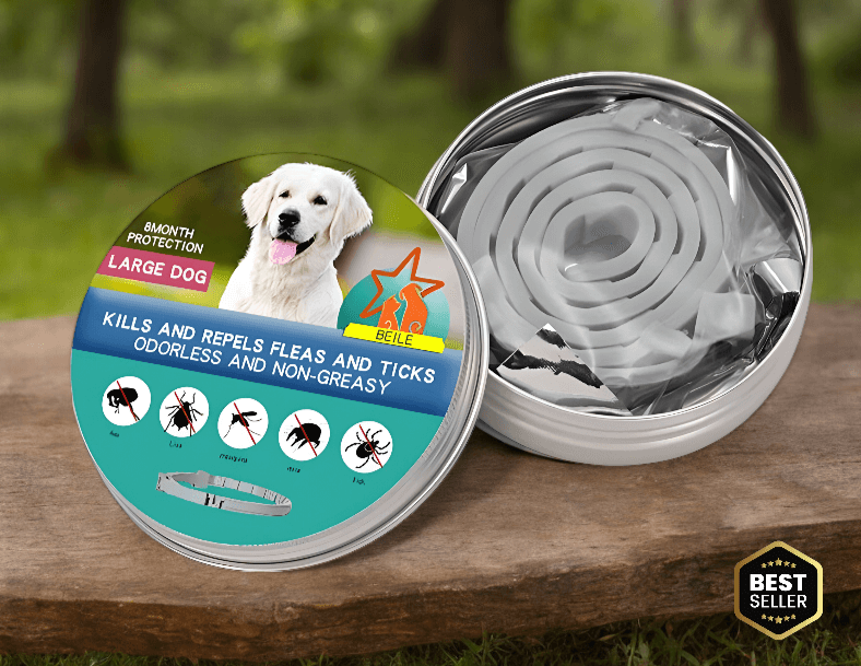 Natuurlijke Halsband Tegen Teken & Vlooien - Langdurige Bescherming Tot 8 Maanden Voor Honden en Katten | Verstelbaar Waterafstotend Ongediertebestrijding Halsbad Met Plantaardige Ingrediënten