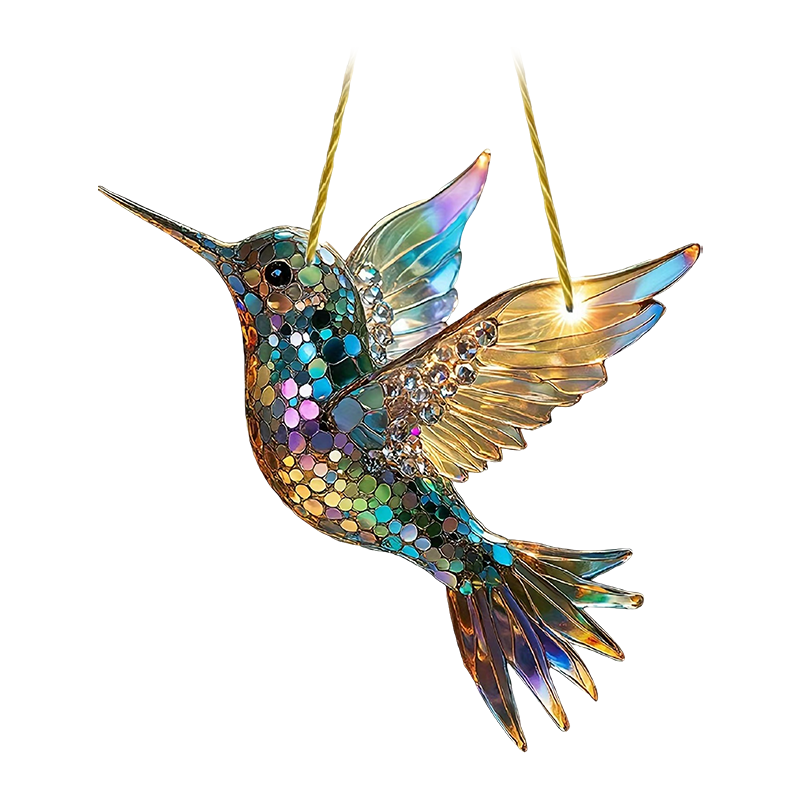 Raamhanger Kolibrie Acryl Gekleurd Glas 20x20 cm Vogel Decoratie Venster Suncatcher Lichtprisma Raamdecoratie