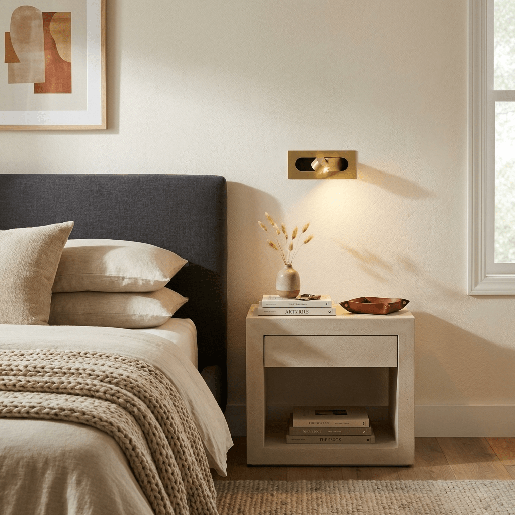 LED wandlamp met verborgen schakelaar - druk in, druk uit - verstelbare kop voor leeslicht naast bed