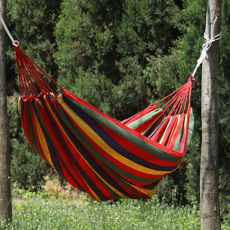 Hangmat Katoen Polyester 200x150cm Draagbaar Binnen Buiten Camping Tuin 200kg