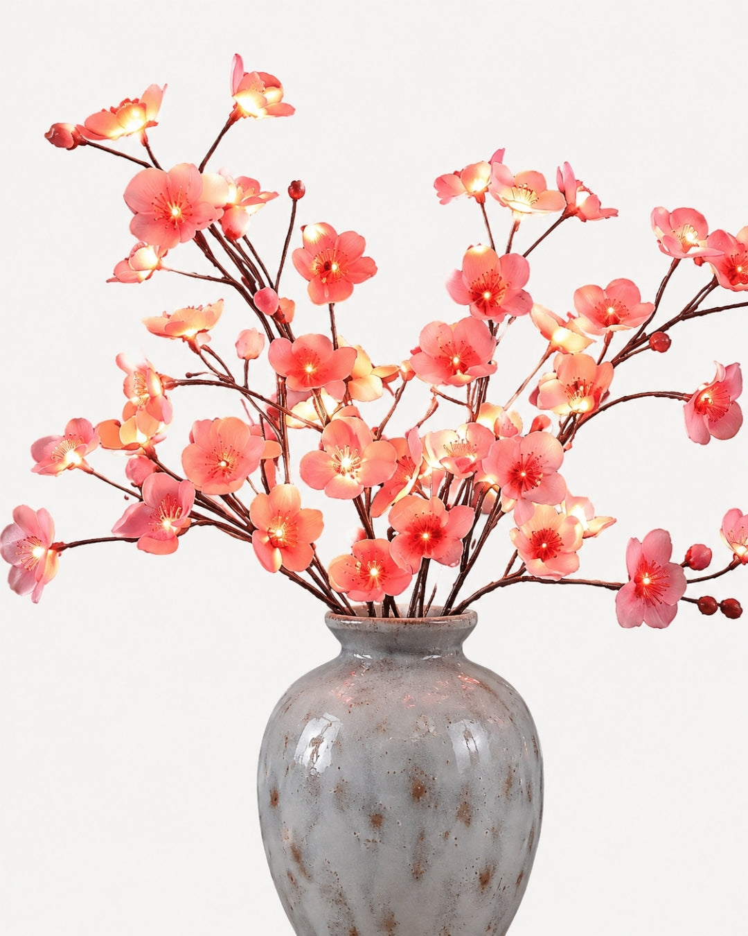 Decoratieve LED Verlichtingstak met Natuurlijke Bloesemvorm 70cm - Flexibele Sfeerverlichting voor Vazen en Schoorsteenmantels