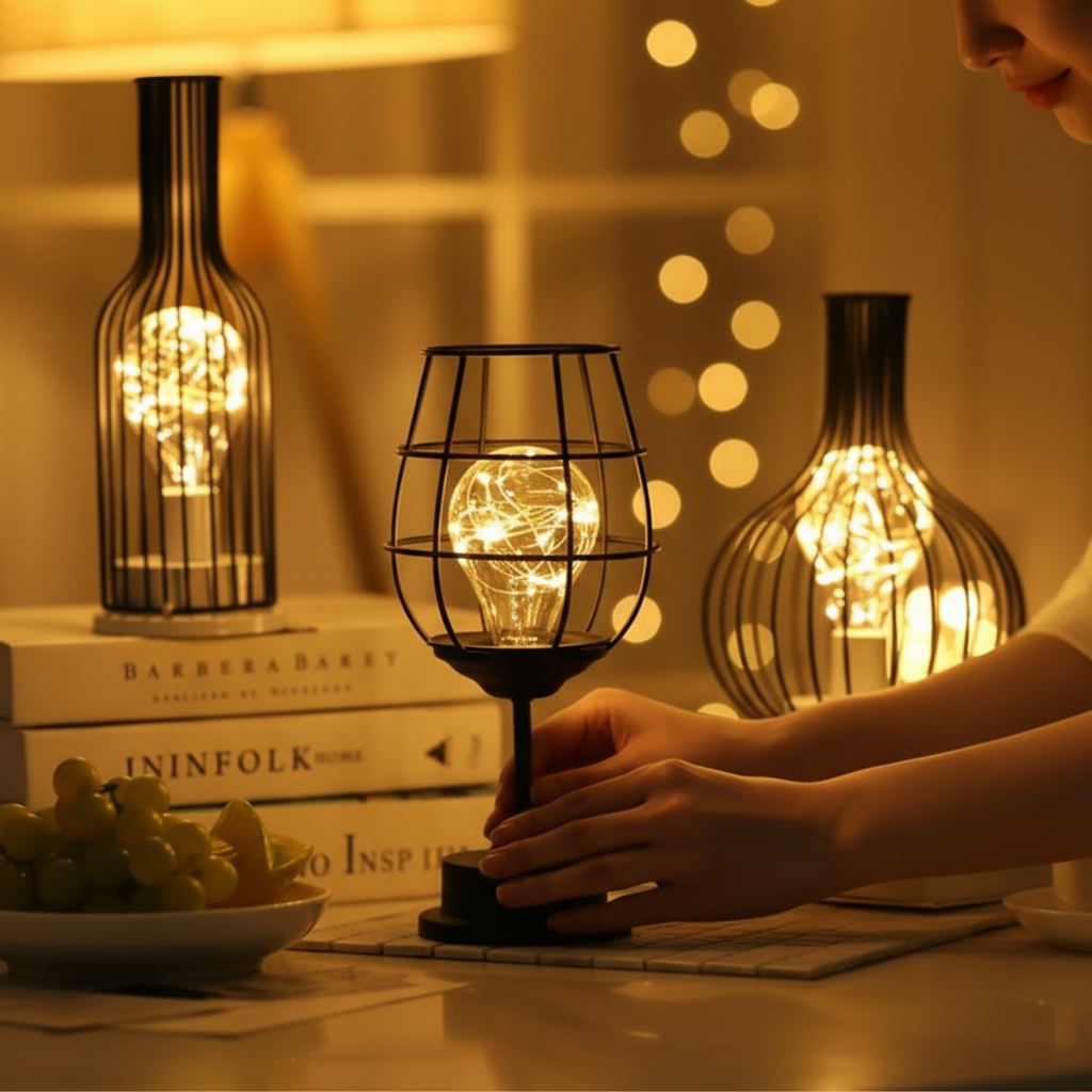 Draadloze led tafellamp van staal - sfeerverlichting zonder snoer voor woonkamer, slaapkamer en tafel