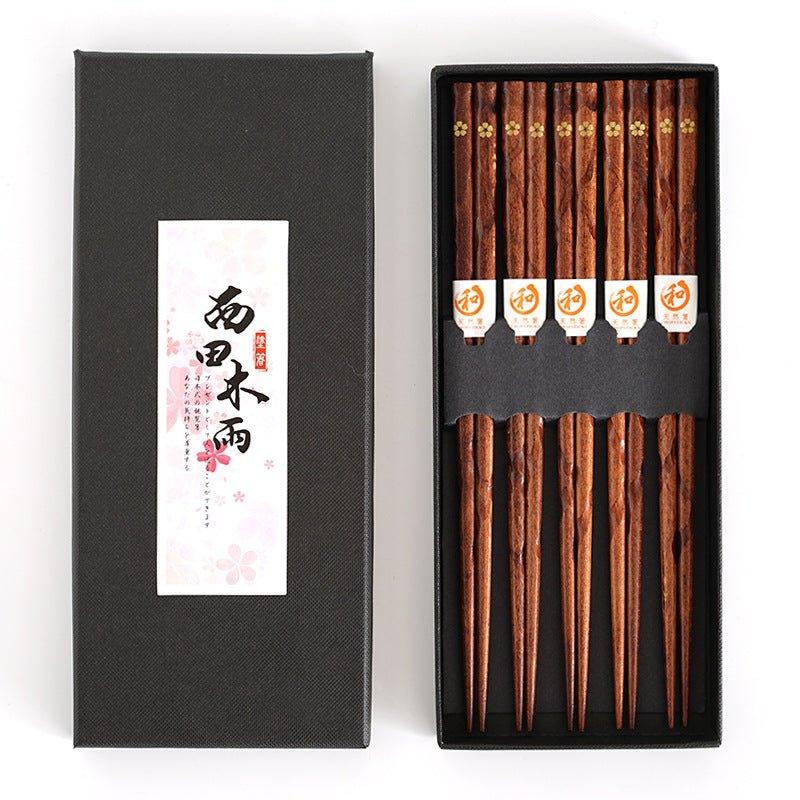Houten Eetstokjes Set 5 Paar Sakura Design Japans