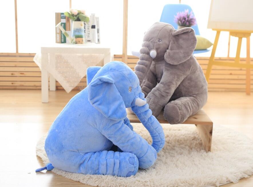 Pluche Olifant Knuffel Kussen voor Kinderen - Zachte Babykamer Decoratie in 60 of 80 cm voor Fotoshoots
