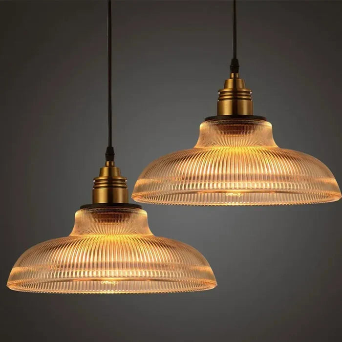 Hanglamp Glas met Metalen Frame Amber Transparant voor Eettafel Woonkamer Hal Moderne Verlichting 120cm