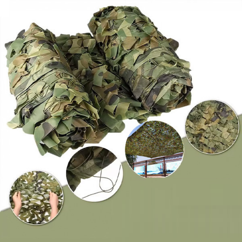 Camouflage Net Nylon Schaduwdoek voor Outdoor Camping Tuin Decoratie Opvouwbaar Meerdere Maten Beschutting