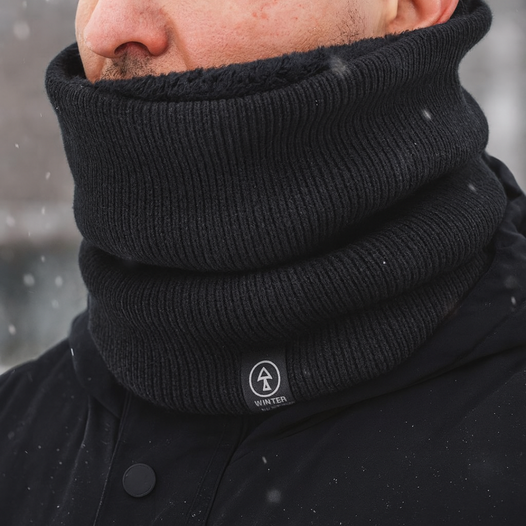 Gebreide Nekwarmer met Fleece Voering Unisex Winter Halsverwarmers 2-Pack voor Outdoor Sport en Wandelen
