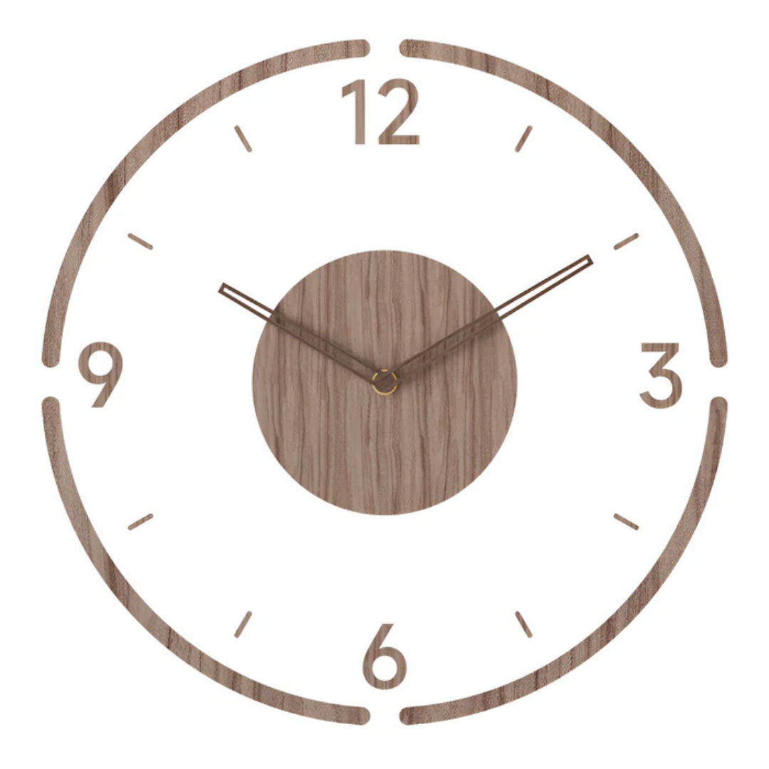 Wandklok Acryl & Hout Ø30 cm - Stille uurwerk moderne tijdsweergave scandinavische stijl woonkamer keuken kantoor