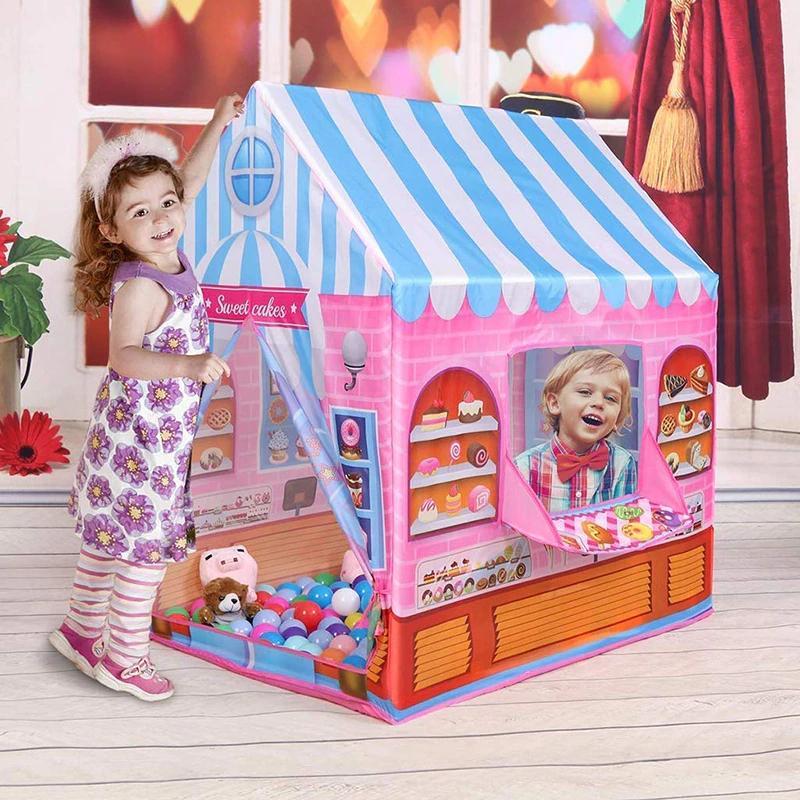 Speeltent Bakkerij Pop-Up Speelhuis 103x93cm Binnen Buiten Kinderen Creatief Rollenspel Opvouwbaar Speelgoed